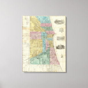 Lienzo Mapa de la guía de Chicago