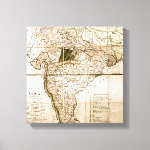 Lienzo Mapa de la India, 1803