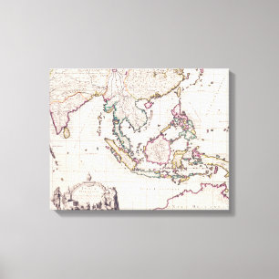 Lienzo Mapa de la India y de los indies del este
