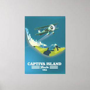 Lienzo Mapa de la isla Captiva Florida EE. UU.