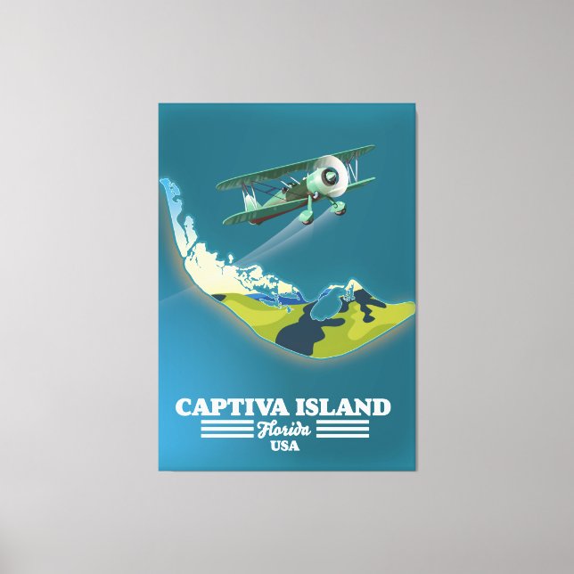 Lienzo Mapa de la isla Captiva Florida EE. UU. (Anverso)
