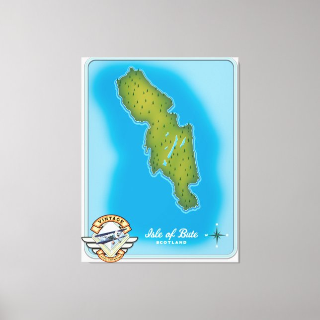 Lienzo Mapa de la Isla de Bute (Anverso)