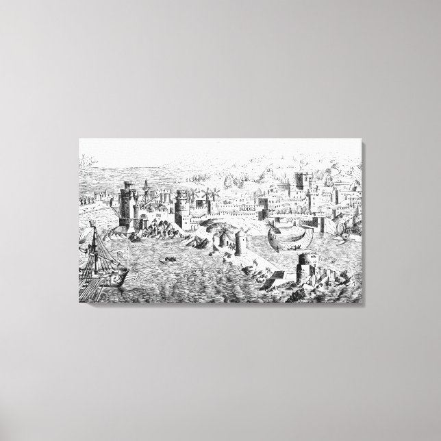 Lienzo Mapa de la isla de Rodas (Anverso)