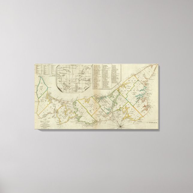 Lienzo Mapa de la isla de San Juan (Anverso)