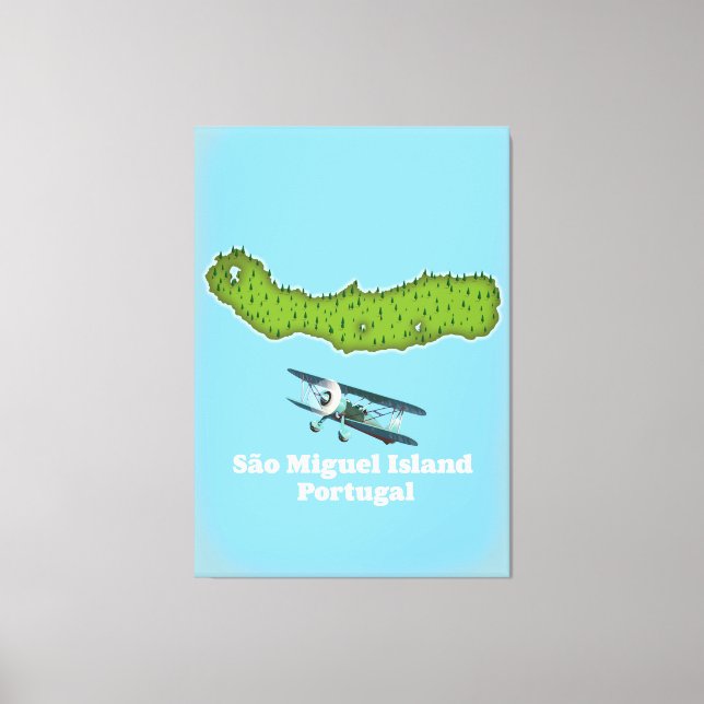 Lienzo Mapa de la isla de São Miguel Portugal (Anverso)