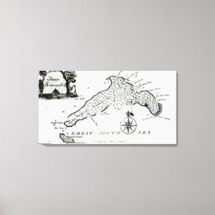 Lienzo Mapa de la Isla del Pacífico Sur, 1800