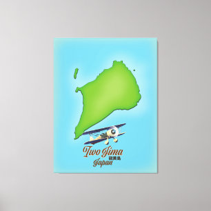 Lienzo Mapa de la isla Iwo Jima Japón