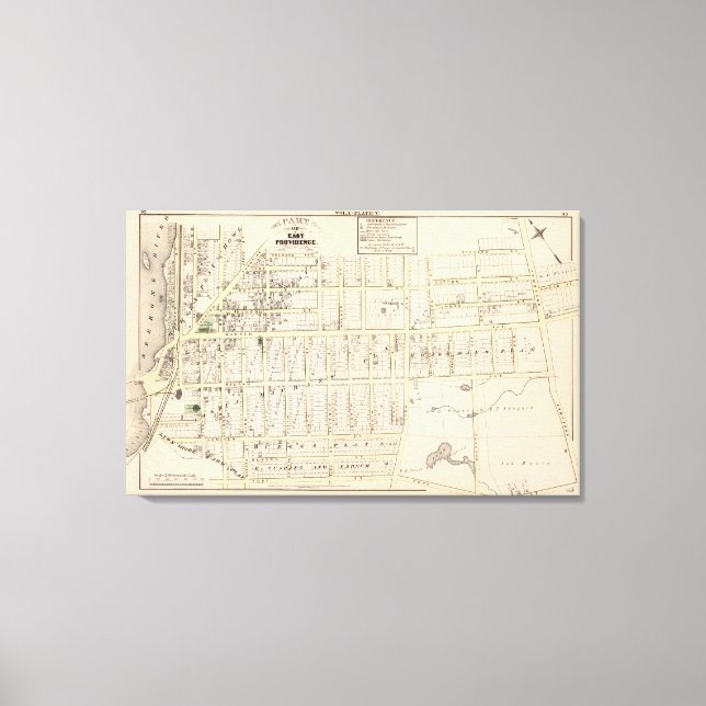 Lienzo Mapa de la Isla Rhode de la Providencia Oriental (Anverso)