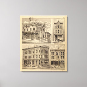 Lienzo Mapa de la litografía de San Pablo, Minneapolis,