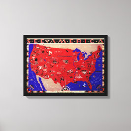 Lienzo Mapa de la Oficina de Viajes de los Estados Unidos