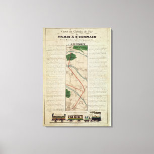 Lienzo Mapa de la París al ferrocarril de St Germain,