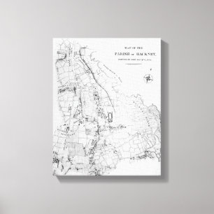 Lienzo Mapa de la parroquia de Caballo de alquiler