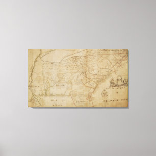 Lienzo Mapa de la parte del sudeste de Norteamérica, 172