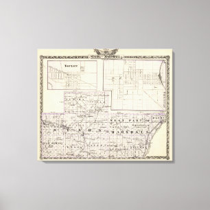 Lienzo Mapa de la parte rígida y del oeste de los