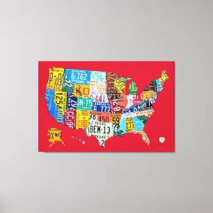 Lienzo Mapa de la placa de la licencia de edición limitad