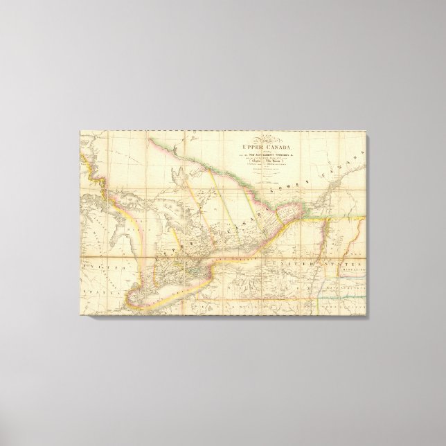 Lienzo Mapa de la provincia del Alto Canadá (Anverso)