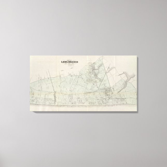 Lienzo Mapa de la rama larga, NJ (Anverso)