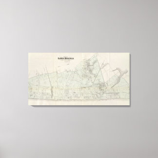 Lienzo Mapa de la rama larga, NJ