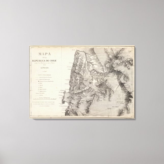 Lienzo Mapa de la República de Chile 1 (Anverso)