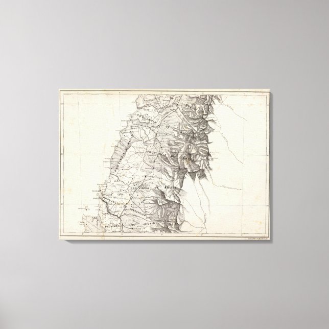 Lienzo Mapa de la República de Chile 6 (Anverso)