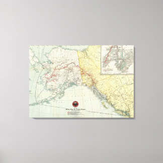 Lienzo Mapa De La Ruta Y Conexiones De Paso Blanco Y Yukó
