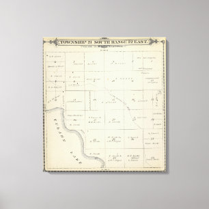 Lienzo Mapa de la sección de T21S R22E el condado de