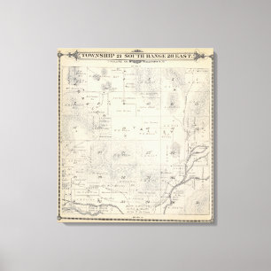 Lienzo Mapa de la sección de T21S R28E el condado de