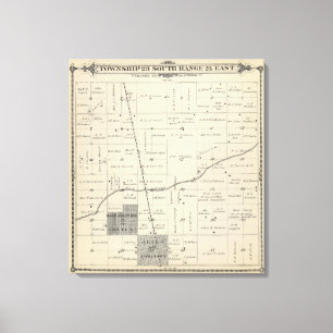 Lienzo Mapa de la sección de T23S R25E el condado de