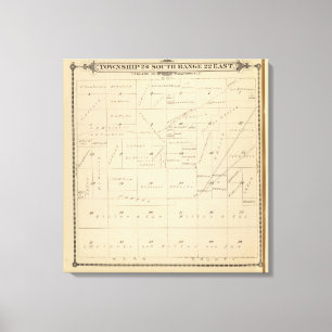 Lienzo Mapa de la sección de T24S R22E el condado de
