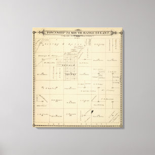 Lienzo Mapa de la sección de T24S R23E el condado de