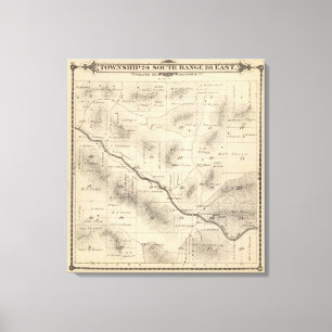 Lienzo Mapa de la sección de T24S R28E el condado de