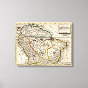 Lienzo Mapa de la tierra Firma, Perú, tierra de Amazone,