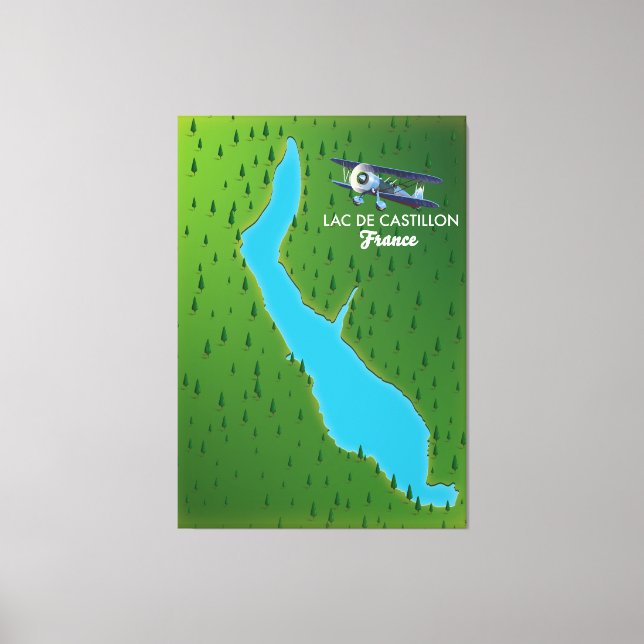 Lienzo Mapa de Lac de Castillon Francia (Anverso)
