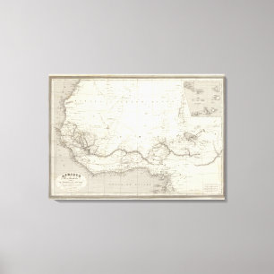 Lienzo Mapa de las Áfricas occidentales