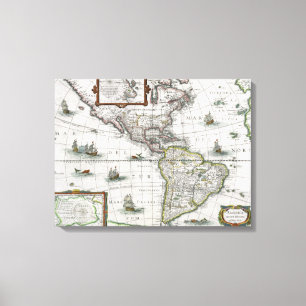 Lienzo Mapa de las Américas, 1631 (grabado coloreado)