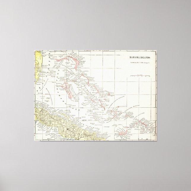 Lienzo Mapa de las Bahamas (1901) (Anverso)