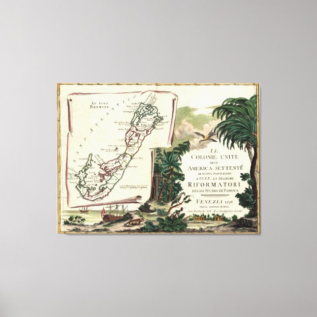 Lienzo Mapa de las Bermudas (1778) (Anverso)