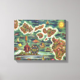 Lienzo Mapa de las dole de Hawaii 1950 ・ Pintura de aceit