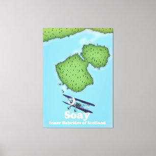 Lienzo Mapa de las hebreas interiores de Soay de Escocia