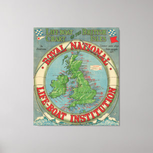 Lienzo Mapa de las islas británicas - carta del bote