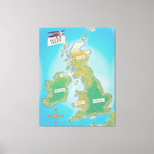 Lienzo Mapa de las Islas Británicas (versión antigua)