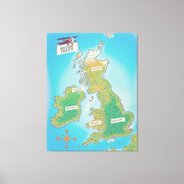 Lienzo Mapa de las Islas Británicas (versión antigua) (Anverso)