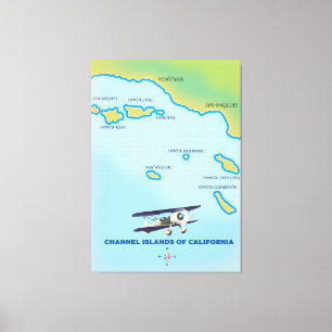 Lienzo Mapa de las Islas del Canal de California
