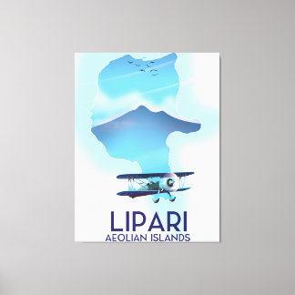 Lienzo Mapa de las islas Eolias de Lipari
