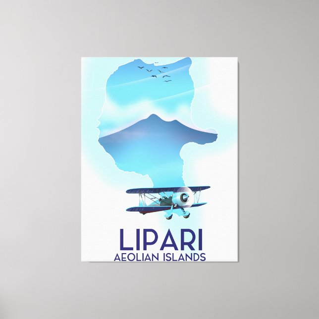 Lienzo Mapa de las islas Eolias de Lipari (Anverso)