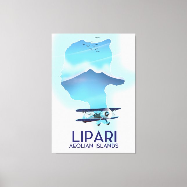 Lienzo Mapa de las islas Eolias de Lipari (Anverso)