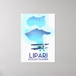 Lienzo Mapa de las Islas Eolias Lipari