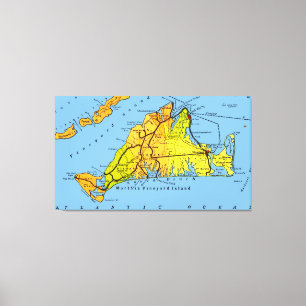 Lienzo Mapa de las MAMÁES del Martha's Vineyard
