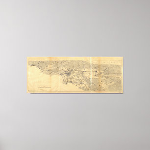 Lienzo Mapa de las montañas de Los Ángeles y de San