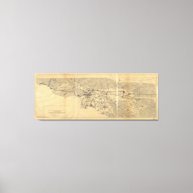 Lienzo Mapa de las montañas de Los Ángeles y San Gabriel  (Anverso)